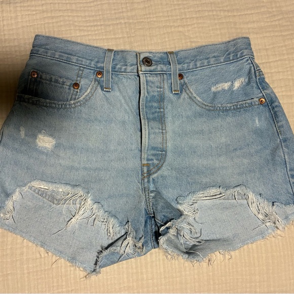 Levi's Pants - Levi's Light Blue Distressed Jean Shorts